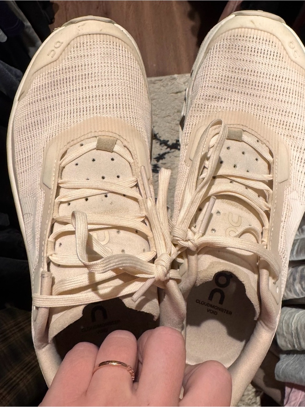 Cream Women's Athletic Sneakers - Lightweight Breathable Design - Picture 2 of 4